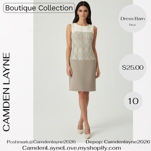 Dress Barn Cream Sleeveless Sheath Mini Dress